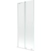 Mexen Velar L, 2 szárnyas eltolható kádparaván 80 x 150 cm, 8mm átlátszó üveg, fehér profil, 896-080-003-01-20