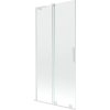 Mexen Velar L, 2 szárnyas eltolható kádparaván 90 x 150 cm, 8mm átlátszó üveg, fehér profil, 896-090-003-01-20