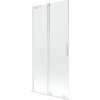 Mexen Velar L, 2 szárnyas eltolható kádparaván 95 x 150 cm, 8mm átlátszó üveg, fehér profil, 896-095-003-01-20