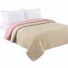 Tutumi Inez, kétoldalas steppelt ágytakaró 220x240cm, bézs-világos rózsaszín, NAZ-08511