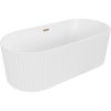 Mexen Paola, szabadon álló kád, hornyolt, 150 x 75 cm, fehér matt, rézmatt, 52721507501-65