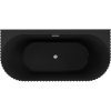 Mexen Sella, falhoz szabadon álló kád, hornyolt, 150 x 75 cm, fekete matt, szálcsiszolt acél, 52711507571-97
