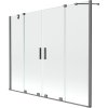 Mexen Velar Duo, eltolható 2 szárnyas kádparaván 200x150 cm, 8mm átlátszó üveg, grafit, 896-200-000-02-95