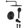 Sapho, Fal alatti zuhanygarnitúra termosztatikus csappal, doboz, 2 kimenet, fekete szőnyeg, RH399B-01