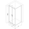 Mexen Exo, szárnyas ajtós zuhanykabin 70 x 70 cm, 6 mm átlátszó üveg, fekete profil, 8182-070-070-70-00