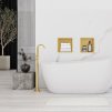 Rea, süllyesztett fürdőszobai polc 30x30 cm, arany matt, REA-05606