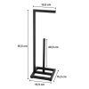 Erga Pap, fém WC-papír tartó 4 tekercs tárolására, matt fekete, ERG-YKA-P.PAP1-BLK