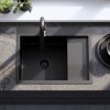 Rea Fin, 1 rekeszes acél mosogató 620x480x185 mm, fekete matt, ZLE-06014