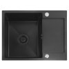 Rea Paul, 1 rekeszes acél mosogató 600x480x185 mm, fekete matt, ZLE-06011