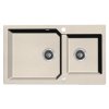 Kuchinox Milos, 2 rekeszes gránit mosogató 860x500x215 mm + szifon, bézs, LAV-SPM_4208