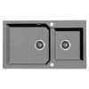 Kuchinox Milos, 2 rekeszes gránit mosogató 860x500x215 mm + szifon, matt szürke, LAV-SPM_5208