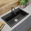 Gamma Advance, 1 rekeszes gránit mosogató 805x505x210 mm, fekete, GMA-ZLE000120