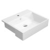 GSI, KUBE X kerámia mosdó 55x47 cm, félig süllyesztett, fehér ExtraGlaze, 9434111