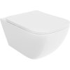 Mexen Timo, falra akasztható wc csésze 555x370x335 mm, Perem nélküli Tornado + duroplast wc ülőke, fényes fehér, 30650200T