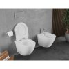 Mexen Lena, falra szerelhető wc csésze 490x360x340 mm, Perem nélküli Tornádo + duroplast wc ülőke, fehér fényes, 30224000T
