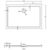 Mexen, Mexen Flow téglalap alakú zuhanytálca slim 70 x 90 cm, fehér fényű - 46R107090