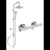 Mexen Carl zuhanygarnitúra esőzuhannyal és vékony termosztatikus zuhanycsappal, króm, 77105240-00