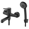 Kuchinox Atez, falra szerelhető kádcsaptelep kézizuhany készlettel, matt fekete, LAV-BTK_711D