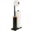 Erga Pap, WC-papír tartó WC kefével és adagolóval, fekete-barna, ERG-YKA-P.PAP-WC-BLK