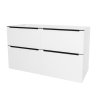 Mereo, Mereo Mailo, fürdőszobaszekrény 121 cm, fekete fogantyú, Multidecor, Fehér, magasfényű gyöngy, MER-CN593SBBIEL