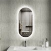 Erga Demi, ovális LED tükör 40x80cm, 3 fényszín, elülső világítás, páramentes fűtőpárna, ERG-V01-DEMI-4080-CL