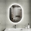 Erga Demi, ovális LED tükör 60x80cm, 3 fényszín, elülső világítás, páramentes fűtőpárna, ERG-V01-DEMI-6080-CL