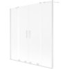 Mexen, Mexen Velar Duo 2 szárnyú eltolható kádparaván 140 x 150 cm, fagyos, fehér - 896-140-000-32-20