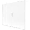Mexen, Mexen Velar Duo 2 szárnyú eltolható kádparaván 200 x 150 cm, fagyos, fehér - 896-200-000-32-20