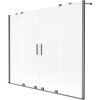 Mexen, Mexen Velar Duo 2 szárnyú eltolható kádparaván 200 x 150 cm, fagy, pisztolyszürke szálcsiszolt - 896-200-000-32-66