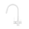 Invena Magic, álló mosogatócsaptelep flexibilis karral és ivóvízszűrővel, matt fehér, INV-BZ-02-F02-V