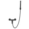 Invena Alonia, fali zuhanycsaptelep kézi zuhanyszettel, fényes fekete, INV-BN-70-004-V