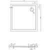 Mexen Flow Slim, négyzet alakú zuhanytálca 70 x 70 cm, fényes fehér, 46S107070