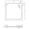 Mexen Flow Slim, négyzet alakú zuhanytálca 85 x 85 cm, fényes fehér, 46S108585