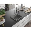 Mexen Milo, 1 kamrás gránit mosogató 43,5x41 cm és konyhai csaptelep Telma, szürke, 6505-71-670200-00
