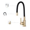 Gamma Flex 2000, álló mosogatócsaptelep flexibilis karral, matt arany-fekete, GMA-BFX-2000BGD