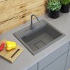 Gamma Quadro 5850, 1 rekeszes gránit mosogató 580x495x220 mm, szürke, GMA-ZLE000233