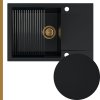 Czarny zlew granitowy SINK 55 1KDO syfon zloty manualny z ociekarka[1]