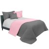 Tutumi Inez, kétoldalas steppelt ágytakaró 220x240 cm, sötétszürke-rózsaszín, NAZ-08510