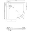 Mexen Flow, aszimmetrikus negyedkör alakú zuhanytálca, keskeny, bal oldali, 100 x 80 cm, fényes fehér, 46Q108010L
