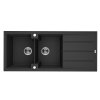 Laveo Canaria, 2 rekeszes gránit mosogató 1160x500x207 mm, fekete pettyes, LAV-SPC_721T