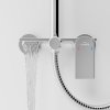 Invena Rikia, zuhanyszett 3 funkciós karos keverőcsappal, kézi és fejzuhannyal, króm, INV-AU-24-B01-G