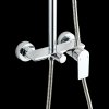 Invena Rikia, zuhanyszett 3 funkciós karos keverőcsappal, kézi és fejzuhannyal, króm, INV-AU-24-B01-G