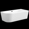 Invena, szabadon álló kád 170x80x58 cm, jobb oldali, fényes fehér, fekete túlfolyóval, INV-AN-02-14P-KPL