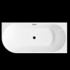 Invena, szabadon álló kád 170x80x58 cm, jobb oldali, fényes fehér, fekete túlfolyóval, INV-AN-02-14P-KPL