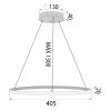 Toolight, LED függeszték 40cm, 24W, 3000K, LHJ004-CP, matt arany, OSW-50002