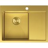 Mexen Exar, 1 medencés rozsdamentes mosogató csepegtetővel, bal oldali, 620 x 480 mm, szálcsiszolt arany, méhsejtminta, 6431621005L-55HC