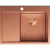 Mexen Exar, 1 medencés rozsdamentes mosogató csepegtetővel, jobb oldali, 620 x 480 mm, szálcsiszolt réz, méhsejtminta, 6432621005P-65HC