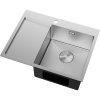 Mexen Exar, 1 rekeszes rozsdamentes mosogató csepegtetővel, jobb oldali, 620 x 480 mm, szálcsiszolt acél, 6432621005P-01
