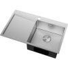 Mexen Exar, 1 medencés rozsdamentes mosogató csepegtetővel, jobb oldali, 780 x 480 mm, szálcsiszolt acél, 6434781010P-01
