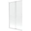 Mexen Fox, kétszárnyú tolóajtós kádparaván 100 × 150 cm, 5 mm-es átlátszó üveg, fehér profil, 891-100-002-20-00